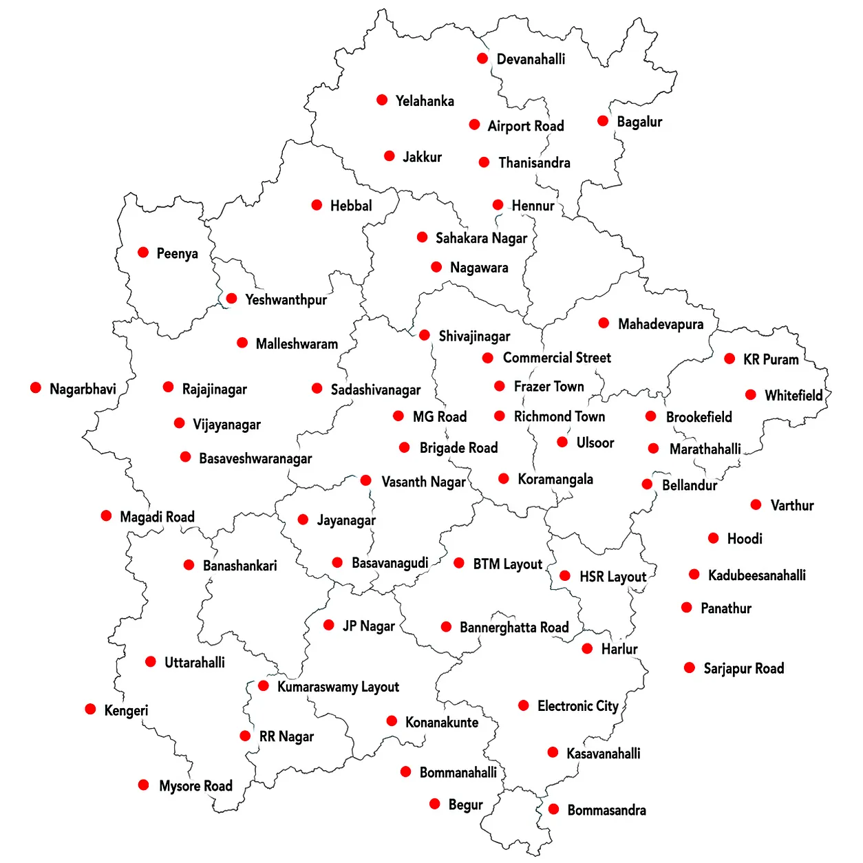 Bengaluru Service Locations
